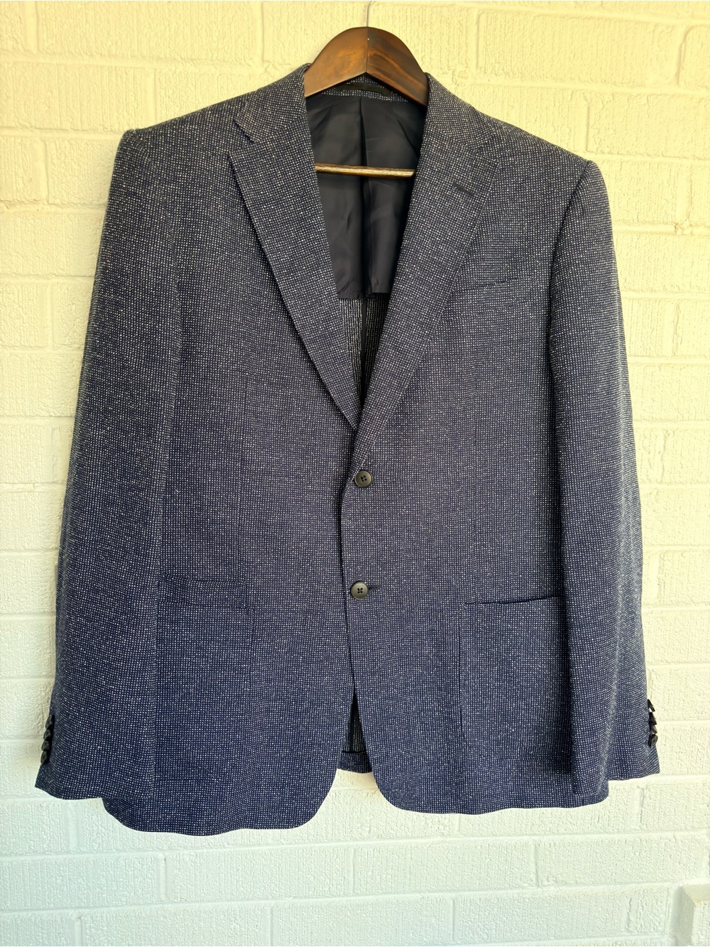 Z Zegna Textured Midnight Blue Sport Coat Blazer